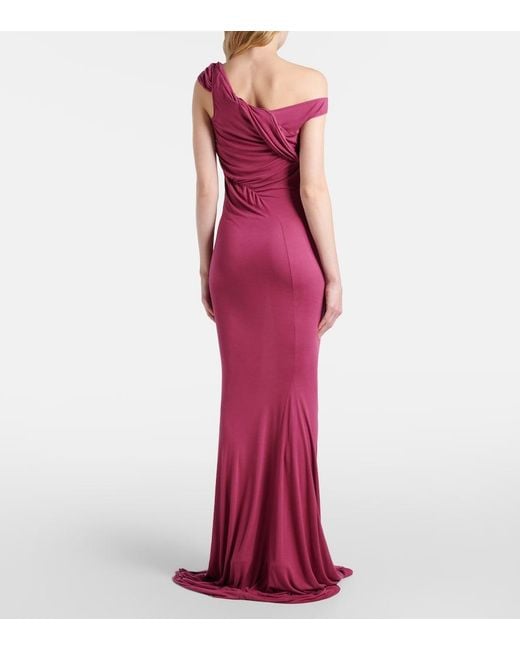 Rick Owens Red Sahara Asymmetric Gown