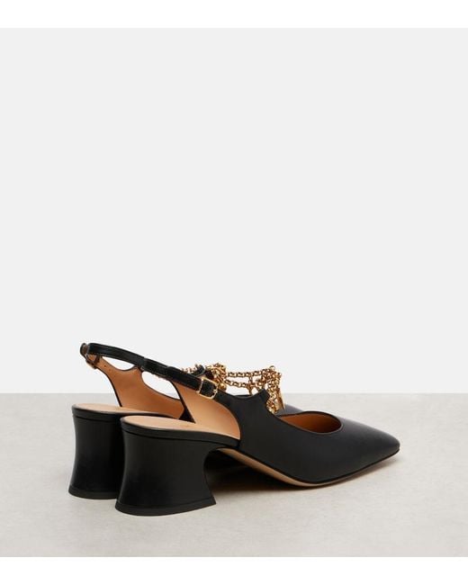 Chloé Brown Charms 55 Leather Slingback Pumps