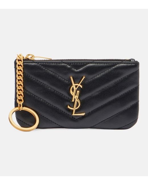Saint Laurent Black Cassandre Matelasse Leather Pouch