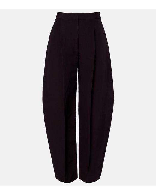 Alaïa Blue Poplin Barrel-Leg Pants