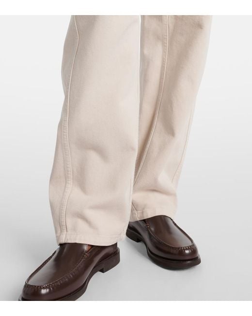 Brunello Cucinelli Natural High-Rise Straight Jeans