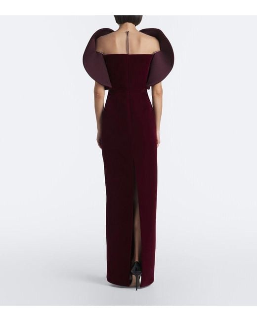 David Koma Purple Velvet Gown