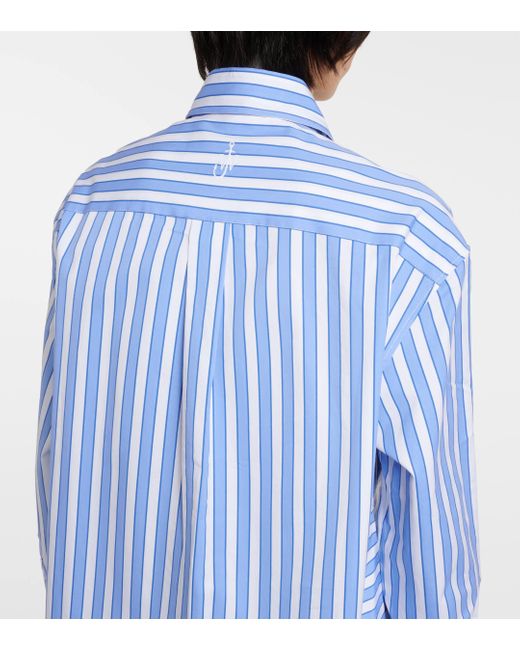 J.W. Anderson Blue Striped Peplum Cotton Shirt