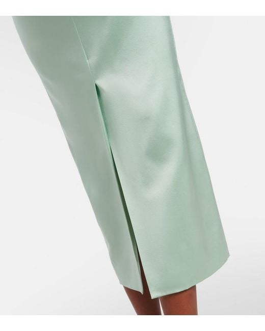 Roksanda Green Tari Gathered Silk Cocktail Dress