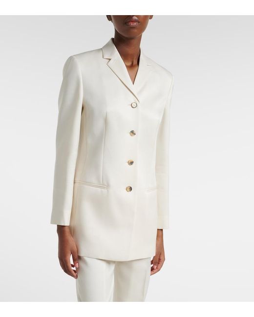 Calvin Klein Natural Adrian Wool And Silk Blazer