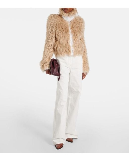 Dries Van Noten Natural Faux Fur Jacket