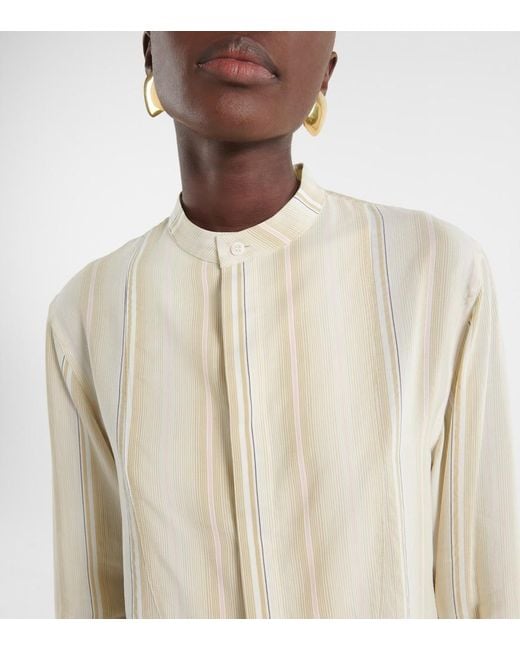 Victoria Beckham White Striped Shirt
