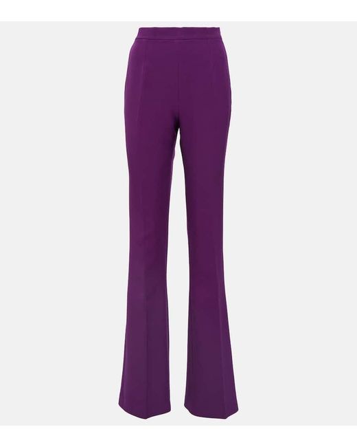 Pantalones flared Halluana de tiro alto Safiyaa de color Purple