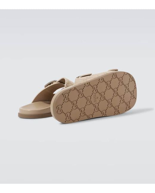 Gucci Natural Gg Suede Sandals for men
