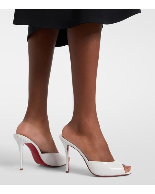 Christian Louboutin White Bridal Me Dolly Patent Leather Mules