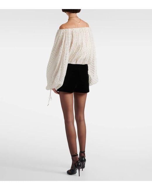 Chloé Black Shorts Aus Baumwollsamt