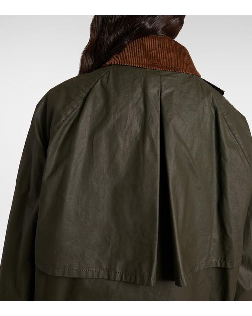 Miu Miu Green Jacke Aus Popeline Mit Cord