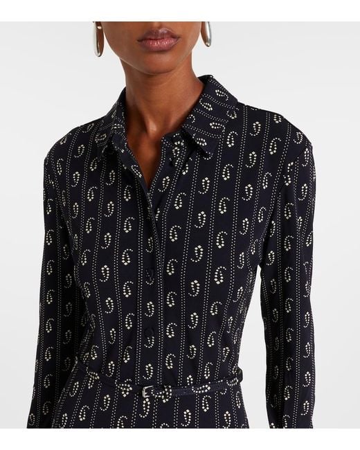 Abito Midi Con Stampa di Tory Burch in Black