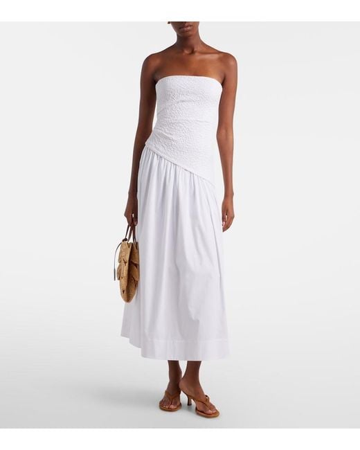 Staud Metallic Palm Leather-Trimmed Raffia Top-Handle Bag