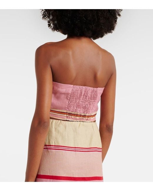 Top Bustier Ebbe Raye En Lin Faithfull The Brand en coloris Pink