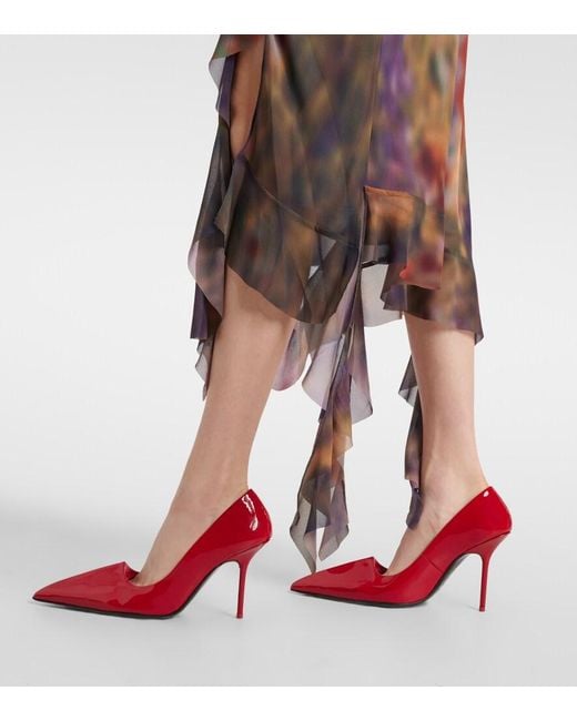 Acne Red Bordisia 190 Patent Leather Pumps