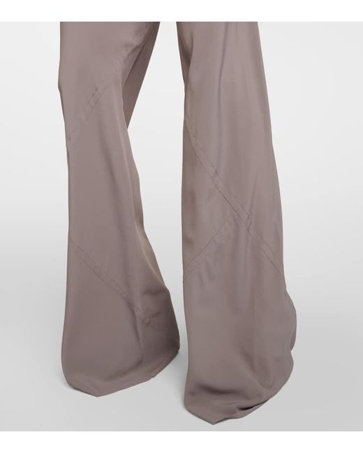 Pantalones rectos de crepe Rick Owens de color Gray