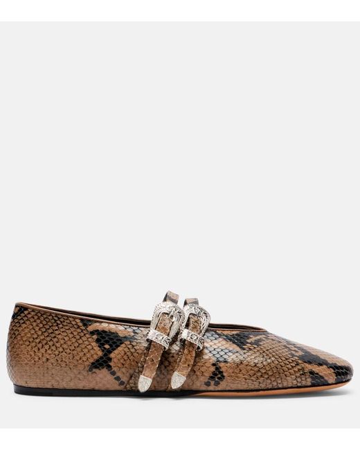 Le Monde Beryl Classic Claudia Leather Mary Jane Flats in Brown | Lyst UK