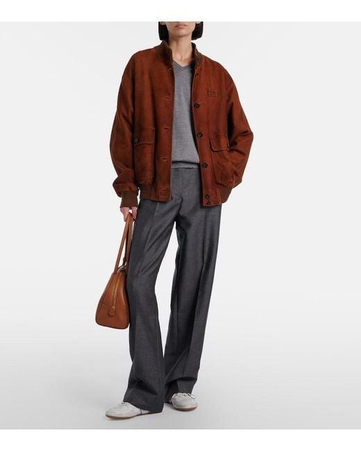 Miu Miu Brown Beau Large Leather Shoulder Bag