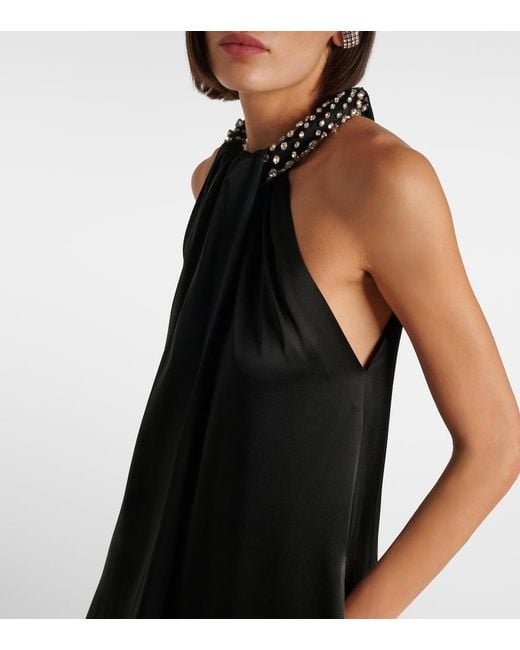 Stella McCartney Black Embroidered Halterneck Gown