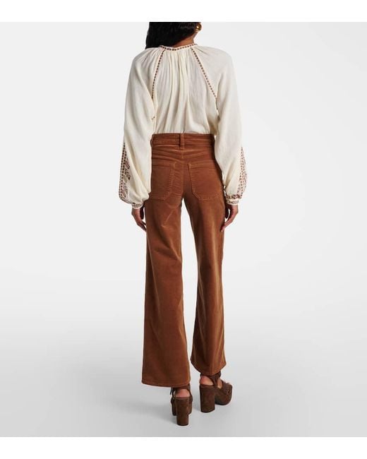 Pantalones Anchos Le Slim Palazzo De Pana FRAME de color Brown