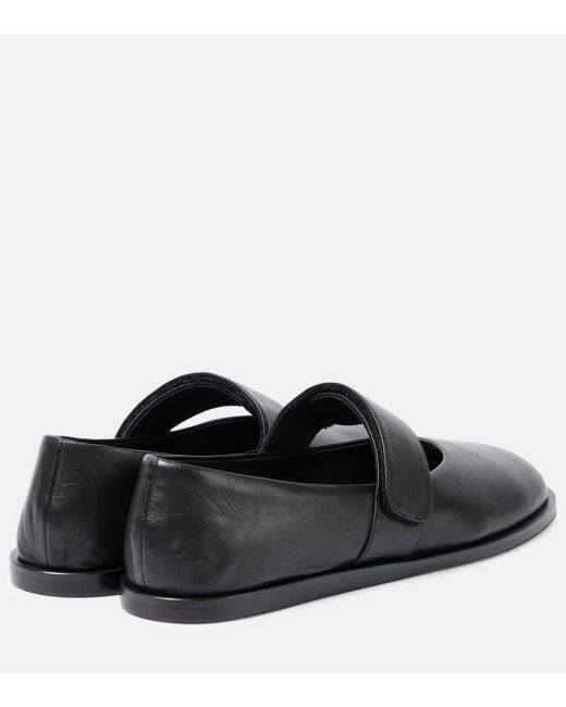 Co. Black Leather Mary Jane Flats
