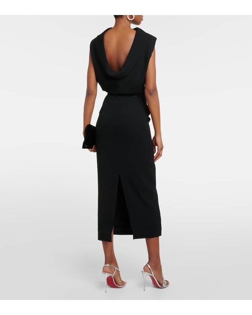 Roland Mouret Black Midikleid Aus Cady