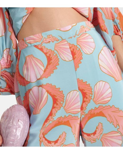 Adriana Degreas Multicolor Weite High-Rise-Hose Aus Seide