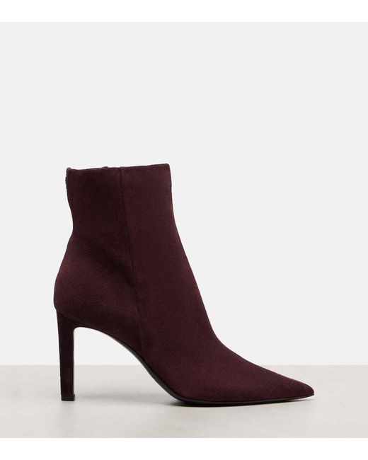 Jimmy Choo Purple Frankie 85 Suede Ankle Boots