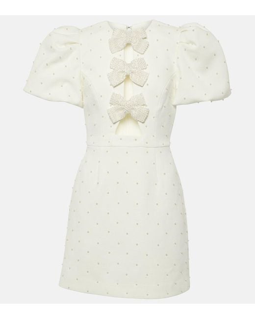 Rebecca Vallance White Bridal Ophelia Bow-detail Minidress