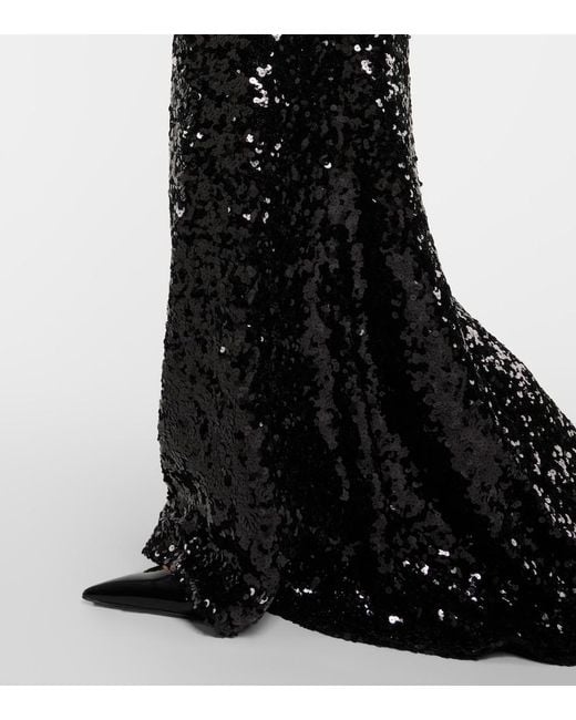 Dolce & Gabbana Black Sequined Maxi Skirt