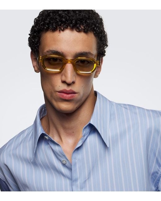sato Yellow Vega Rectangular Sunglasses for men