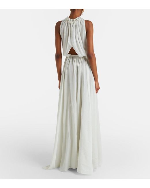 Patou White Striped Maxi Dress