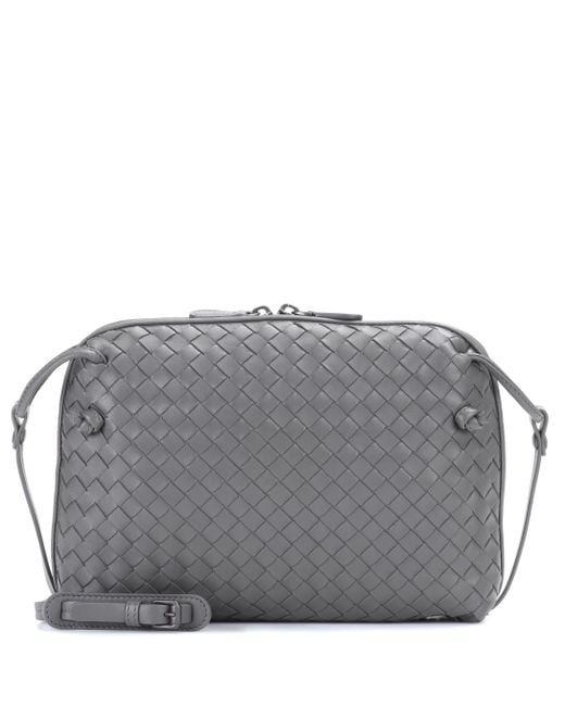Bottega Veneta Gray Nodini Leather Crossbody Bag