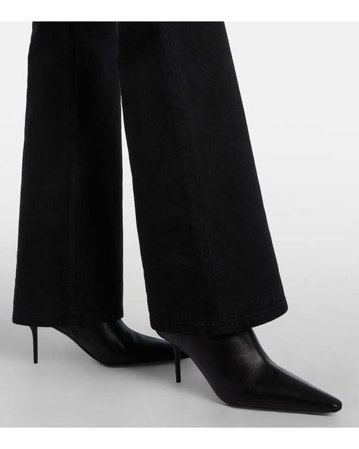 Saint Laurent Black Ashley Leather Ankle Boots
