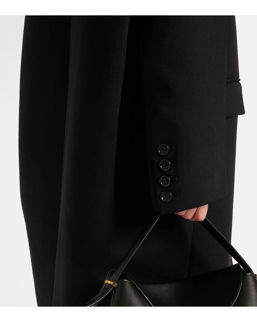 Totême  Black Deep Pleated Coat