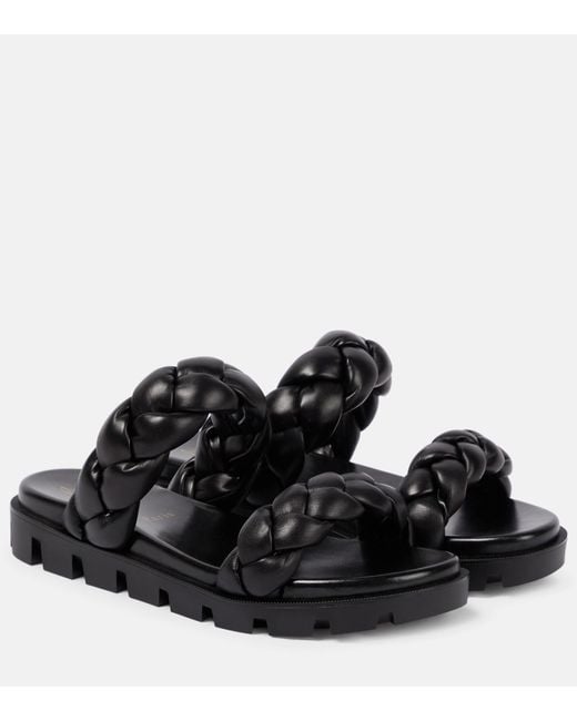 Christian Louboutin Black Just Brio Leather Sandals