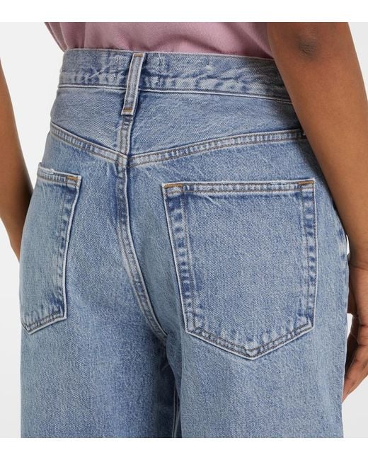 Agolde Blue V-Waist Baggy Straight Jeans