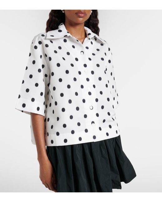 Patou White Polka-Dot Blouse