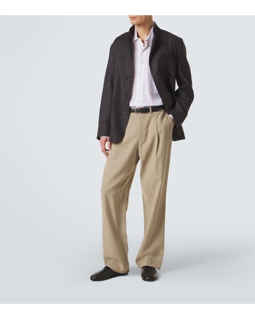 Saman Amel Black Nehru Silk Jacket for men