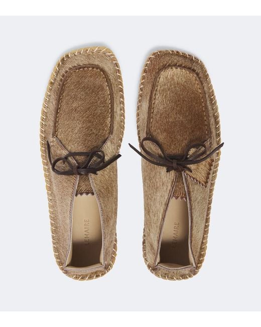 Lemaire Brown Calf Hair Desert Boots for men