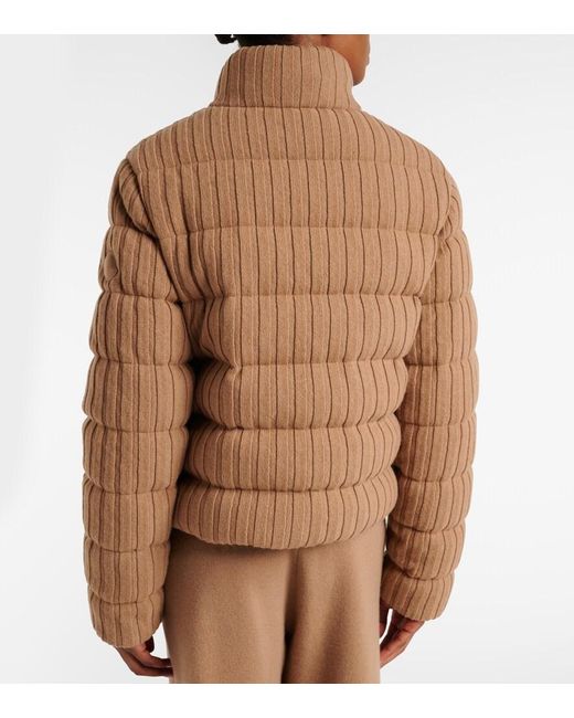 Moncler Brown Wool And Cashmere Down Jacket