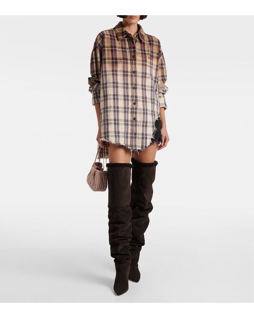 Paris Texas Brown Elsa 100 Suede Over-The-Knee Boots