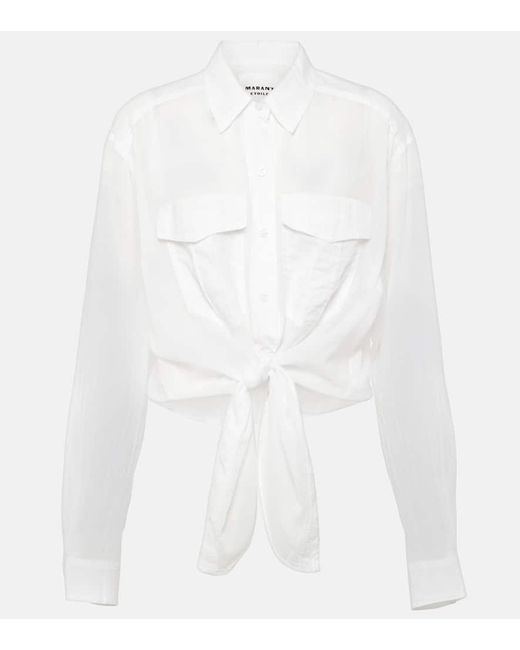 Isabel Marant White Bluse Nath aus Baumwolle