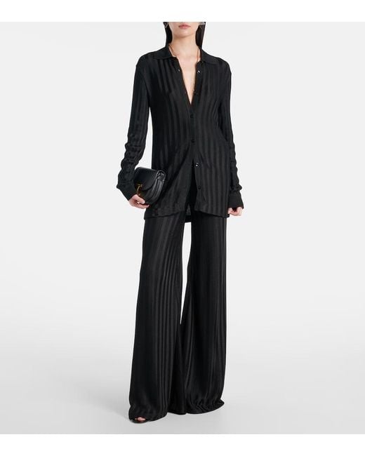 Tom Ford Black Knitted Flared Pants