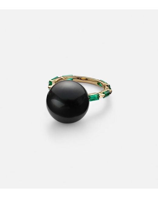 Suzanne Kalan White One Of A Kind 18Kt Ring With Pearl And Emeralds