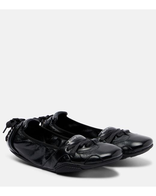 Acne Black Leather Flats