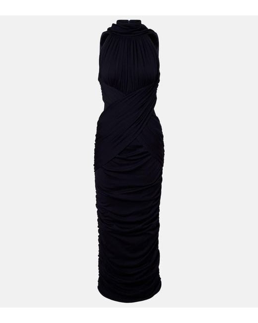 Balmain Blue Robe Aus Wolle