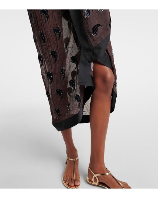 Tory Burch Black Paisley Silk-Blend Beach Cover-Up