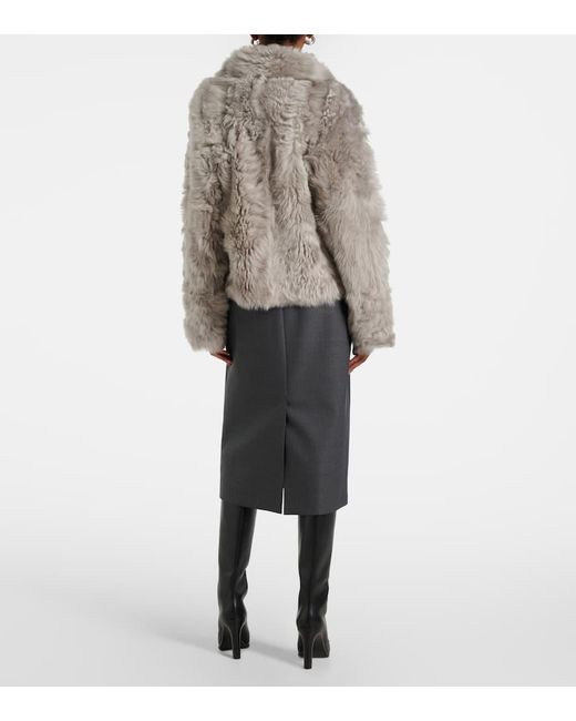 Yves Salomon Gray Reversible Shearling Jacket